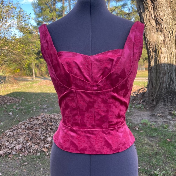 Vintage Ilene Ricky Three Piece Wiggle Cocktail Dress, Red and Black Lace Petite - Picture 13 of 14